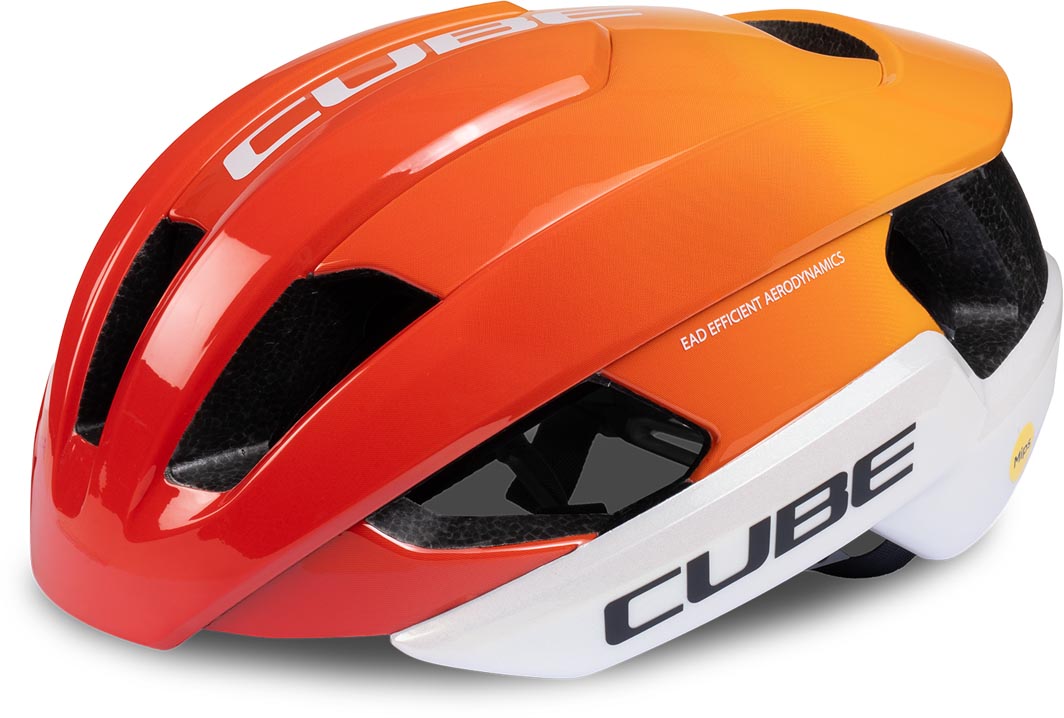 Cube Casco HERON Teamline bianco e arancione