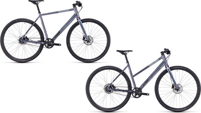 Due biciclette Cube Hyde Race, una con telaio a diamante e una con telaio trapezoidale.
