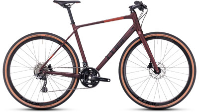 Bicicletta da fitness Cube Nulane Race in rosso.