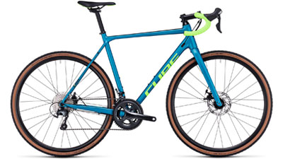 Bicicletta da corsa Cube Cross Race C:62 Pro in blu.
