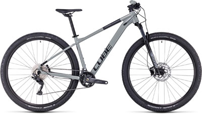 Mountain bike hardtail Cube Attention in grigio.