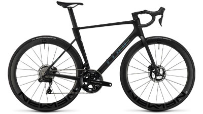 Bicicletta da corsa Cube Litening AIR C:68X SLT in nero.