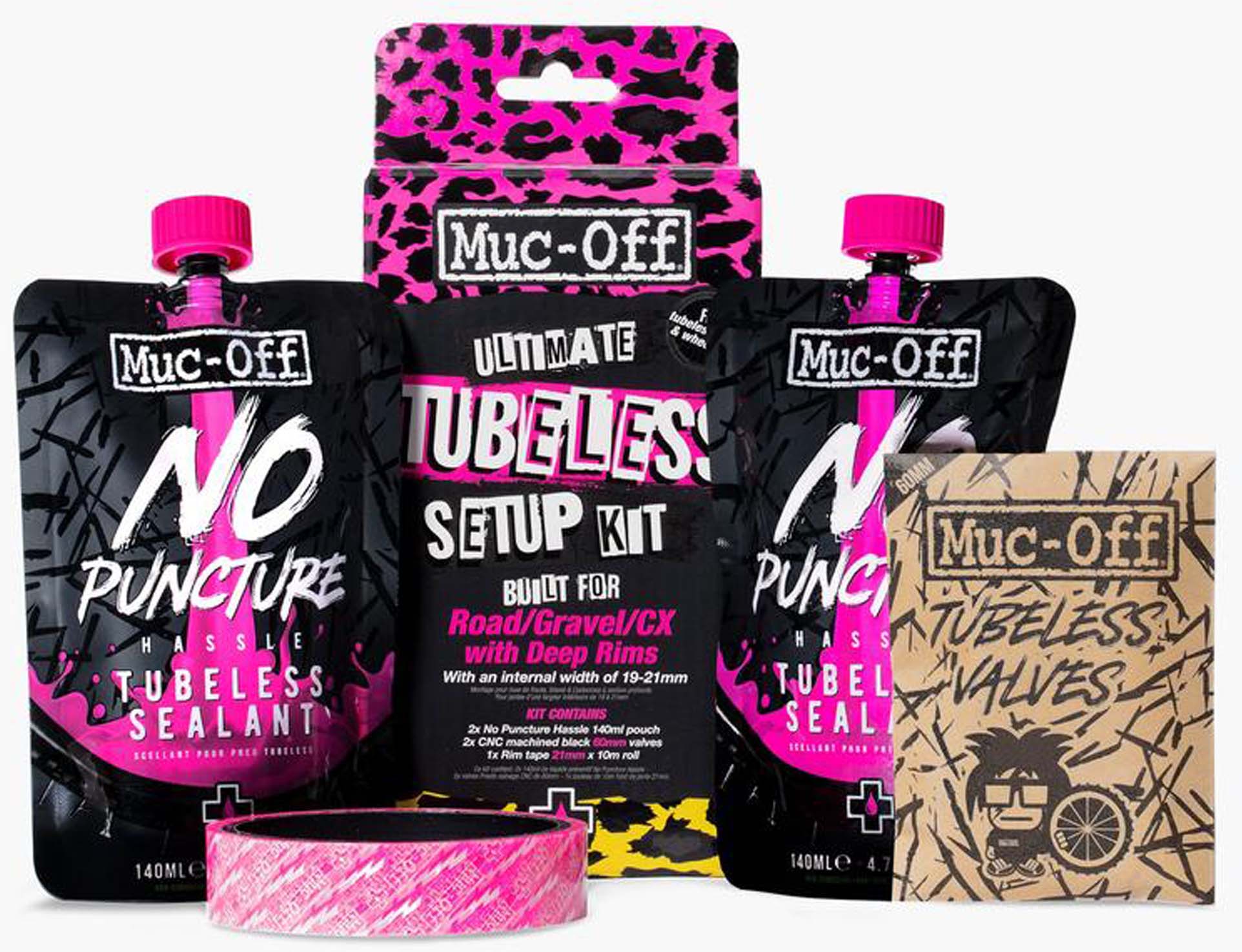 Muc-Off Kit UltimateTubeless - Road (60 mm) rosa