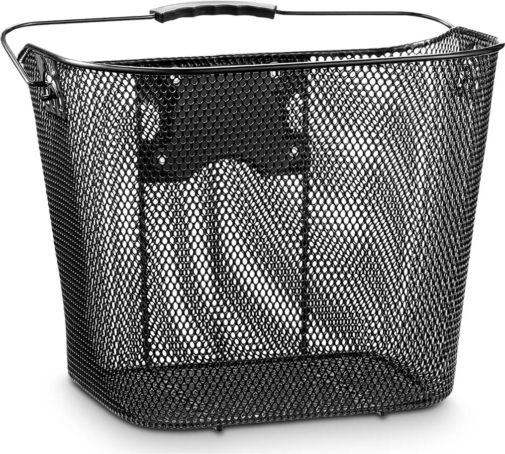 DUNLOP Cestino Posteriore Per Bicicletta 13 Litri - Montaggio Su Portapacchi Senza Attrezzi - Acciaio, Capacità 10 Kg, Nero