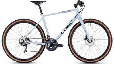 Bicicletta fitness Cube Nulane SLX in bianco.