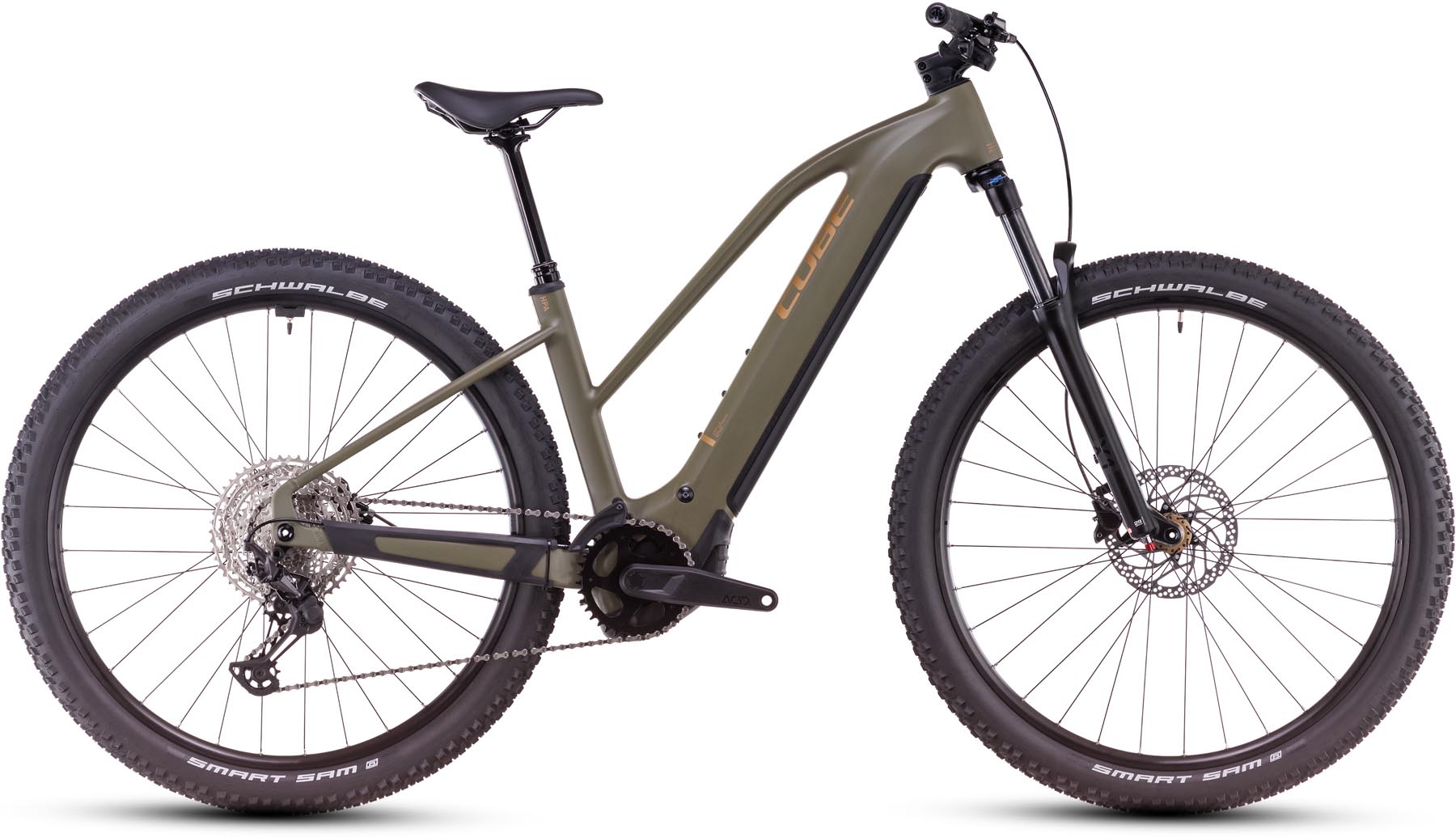 Cube Reaction Hybrid Pro 800 dustyolive n gold 2025 - E-Bike Hardtail Mountainbike per Donne