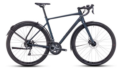 Bici gravel Cube Nuroad FE in verde scuro.