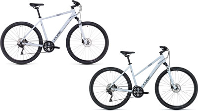 Due biciclette Cube Nature Pro con telaio a diamante e telaio trapezoidale.