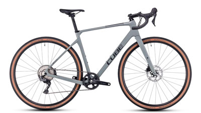 Bicicletta gravel Cube Nuroad C:62 Pro in grigio.