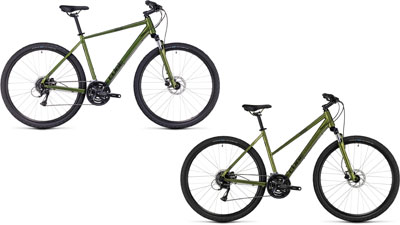 Due biciclette Cube Nature con telaio a diamante e telaio trapezoidale.