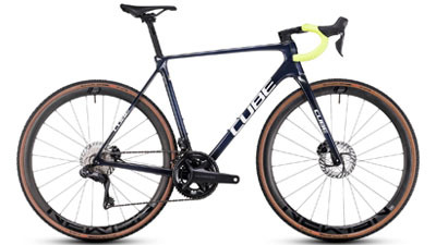 Bicicletta da corsa Cube Cross Race C:68X TE in nero.
