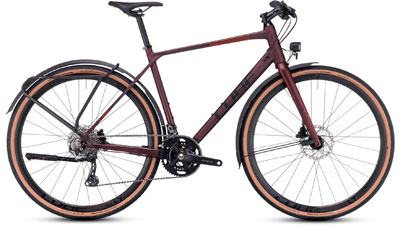 Bicicletta fitness Cube Nulane Race FE in rosso.