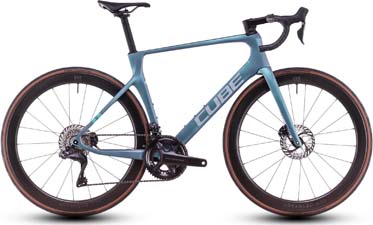Bicicletta da corsa Cube Agree C:62 Pro in blu.