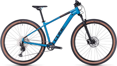 Mountain bike hardtail Cube Attention SLX in blu turchese.