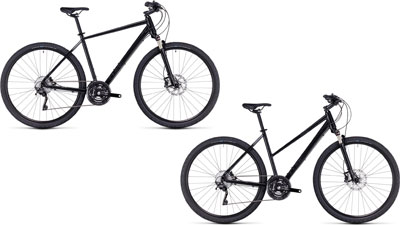 Due biciclette Cube Nature SLX con telaio a diamante e telaio trapezoidale.