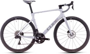 Bicicletta da corsa Cube Agree C:62 One in bianco.