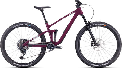 Cube Stereo ONE44 C:68X SLX mountain bike full suspension in rosso bacca.