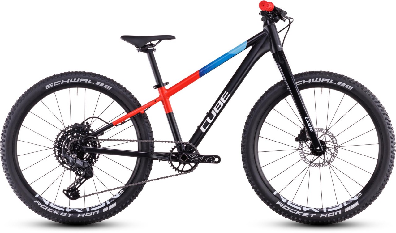 Cube Reaction 240 Pro black n blue n red 2025 - Bici per bambini 24 pollici