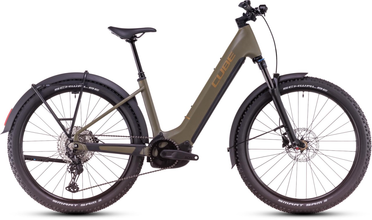 Cube Reaction Hybrid Pro Allroad dustyolive n gold - E-Bike Hardtail Mountainbike per principianti