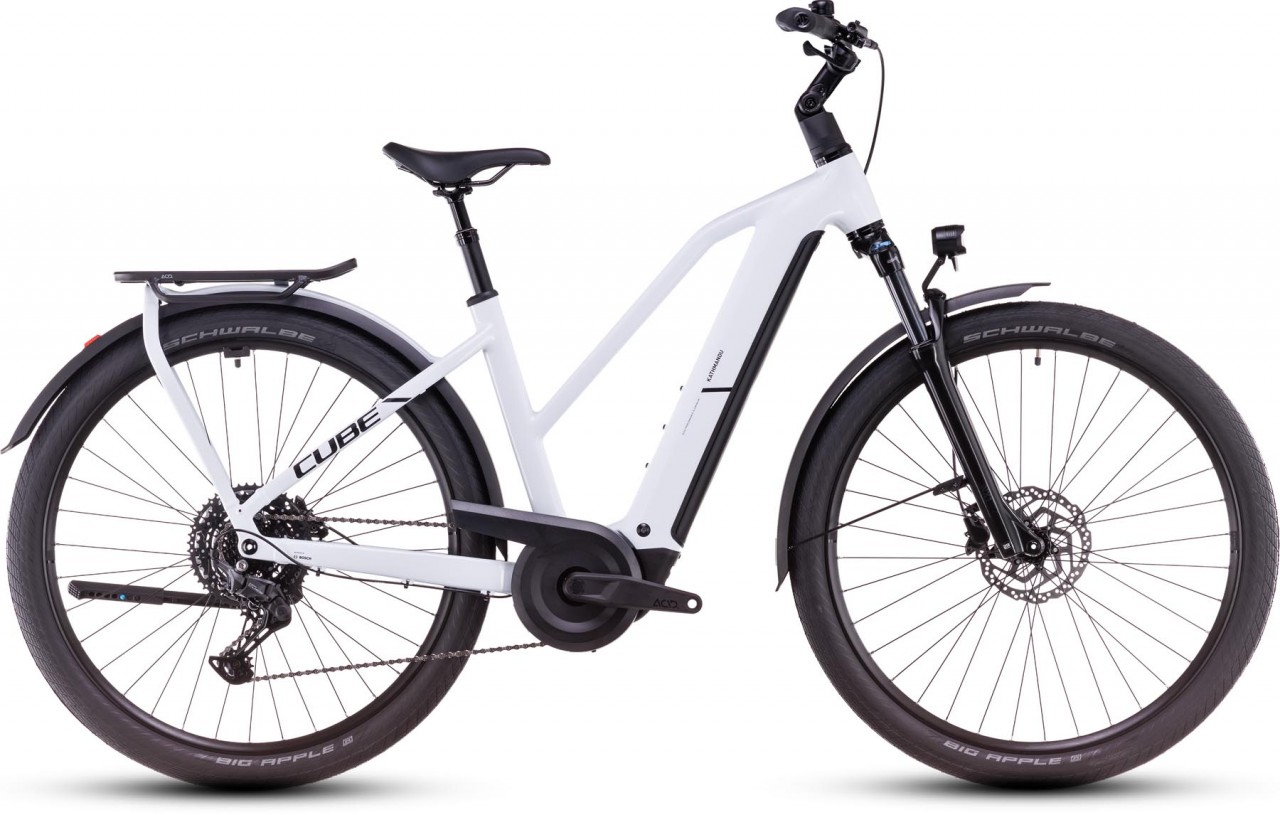 Cube Kathmandu Hybrid ONE 800 polarwhite n black 2025 - E-Bike da Trekking per Donne