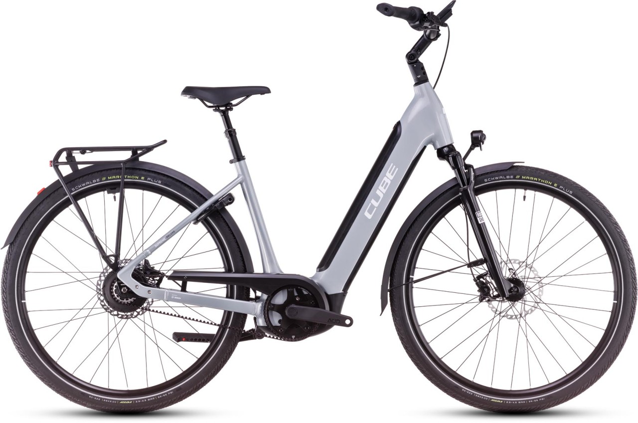 Cube Supreme Hybrid Deluxe SLX 625 polargrey n white 2025 - E-Bike da Trekking per principianti