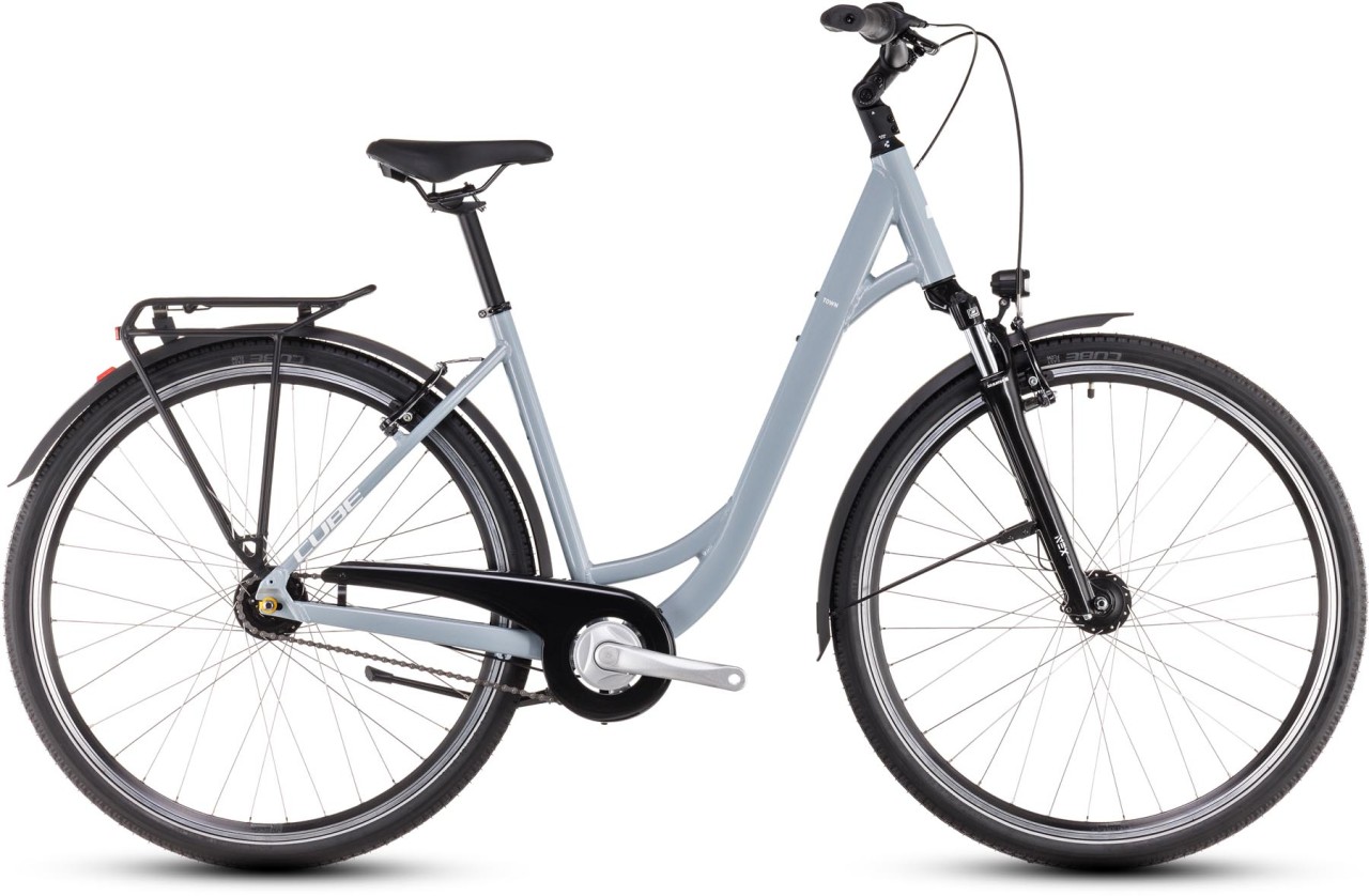 Cube Town ONE polargrey n white 2025 - Bici da Trekking per principianti