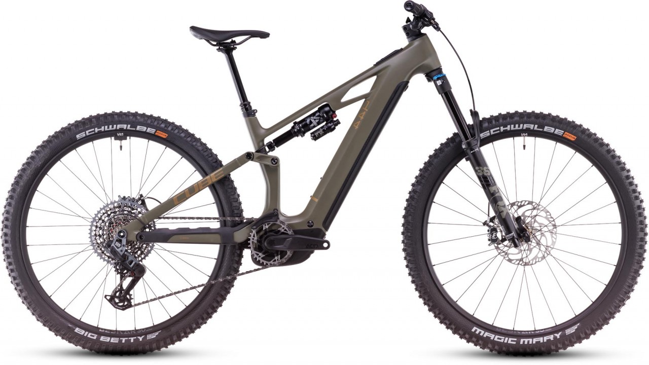 Cube Stereo Hybrid ONE44 HPC TM 800 dustyolive n gold 2025 - E-Bike Fully Mountainbike - con danni alla vernice