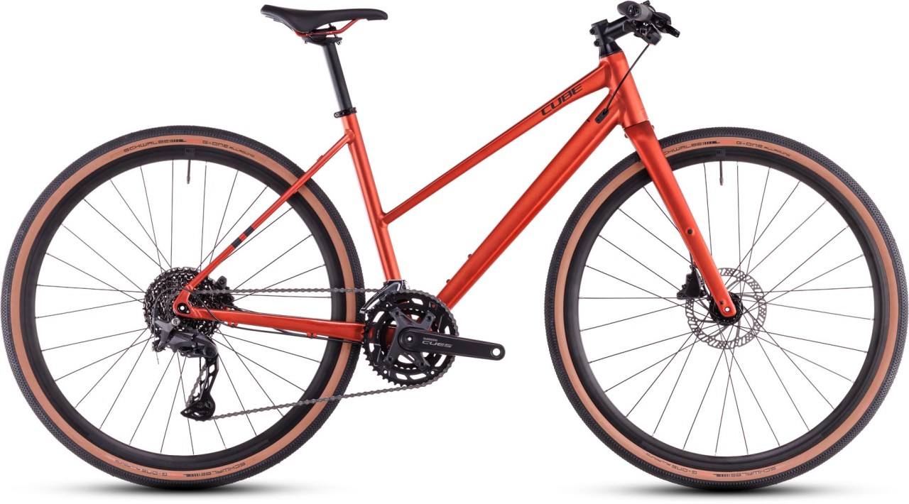 Cube Nulane Pro fireorange n black 2025 - Bici da Fitness per Donne